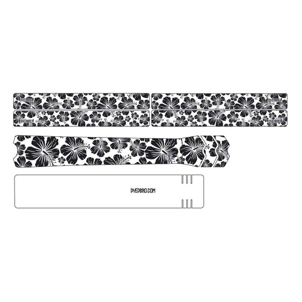DyedBro Hawaiian Flowers Bike Protection Film - Clear - Black