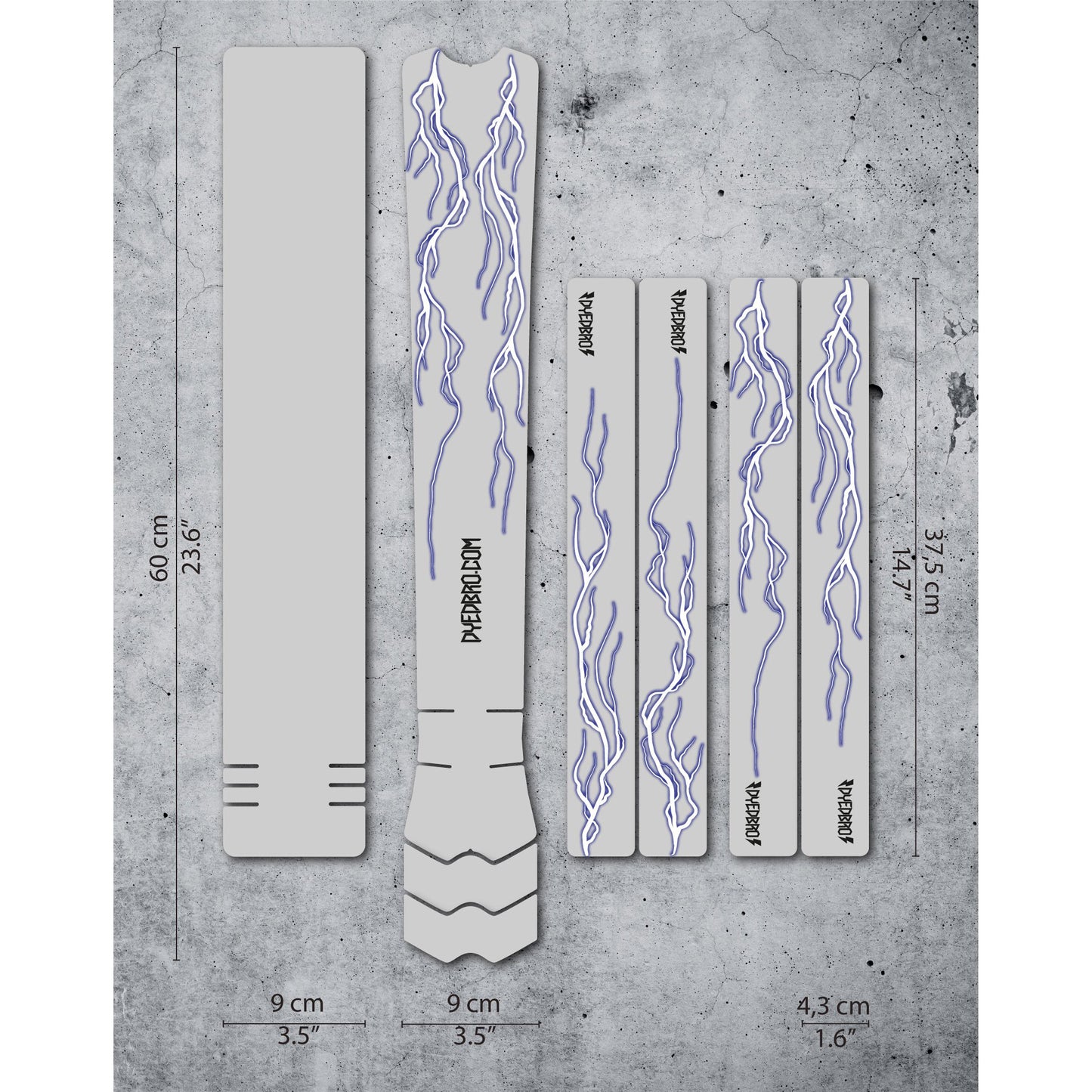 DyedBro Lightning Bike Protection Film - Clear - Blue