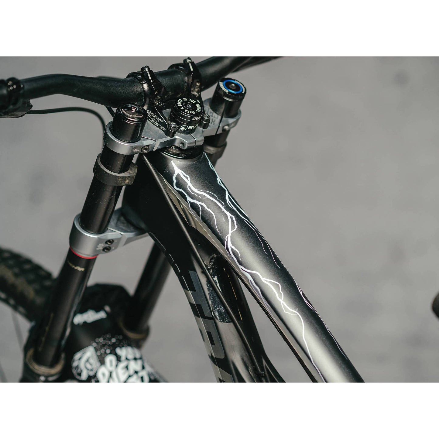 DyedBro Lightning Bike Protection Film - Clear - Blue