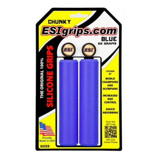 ESI Chunky Silicone Slip On Grips - Blue - 130mm Long