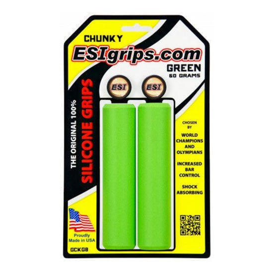 ESI Chunky Silicone Slip On Grips - Green - 130mm Long