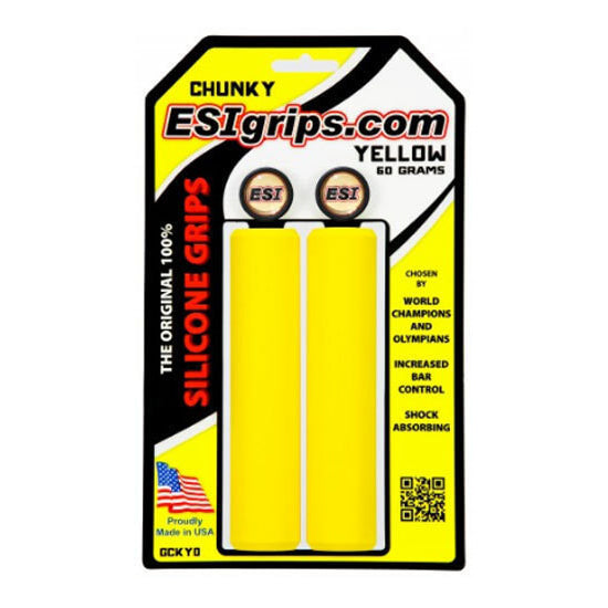 ESI Chunky Silicone Slip On Grips - Yellow - 130mm Long