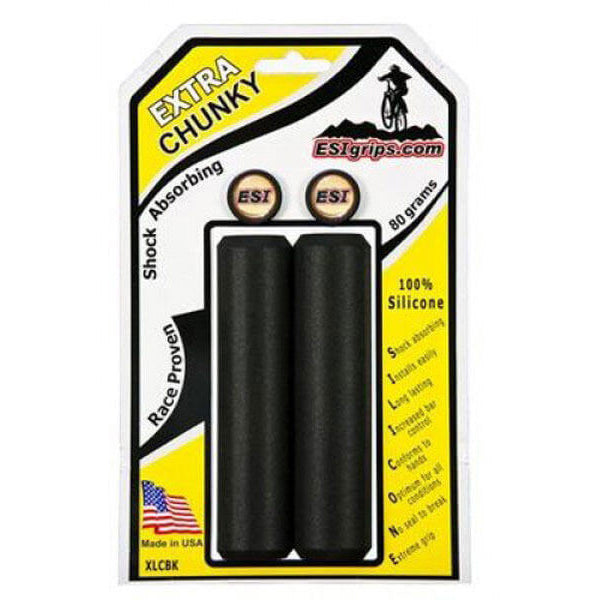 ESI Extra Chunky Silicone Slip On Grips - Black - 130mm Long