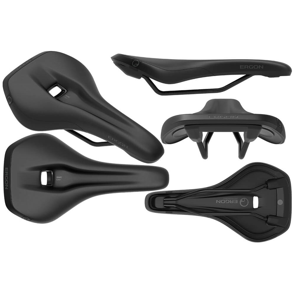 Ergon SMC Comfort MTB Saddle - Stealth Black - Cr-Mo Rails - S-M 144mm