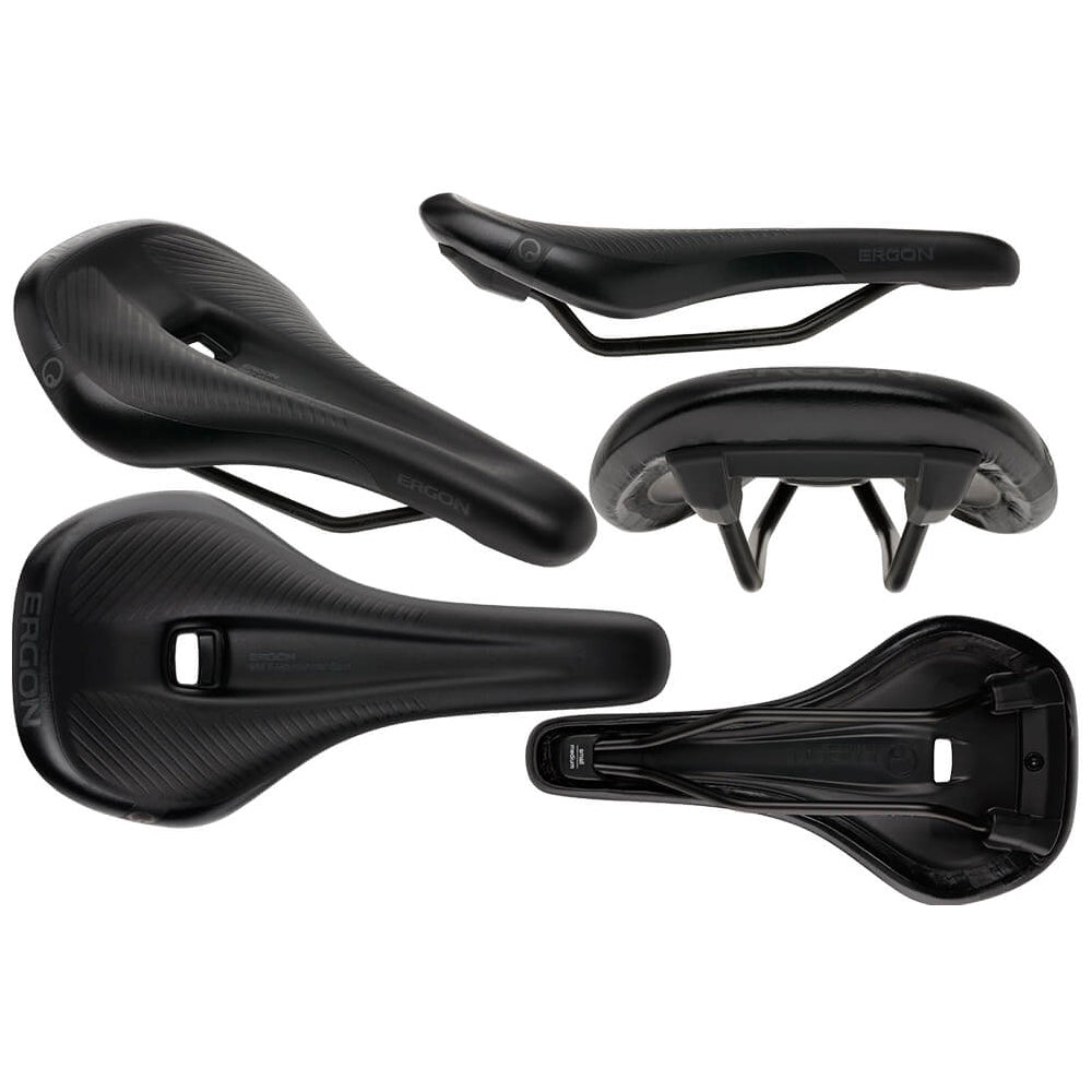 Ergon SM E-Mountain Sport MTB Saddle - Stealth Black - Cr-Mo Rails - M-L 160mm