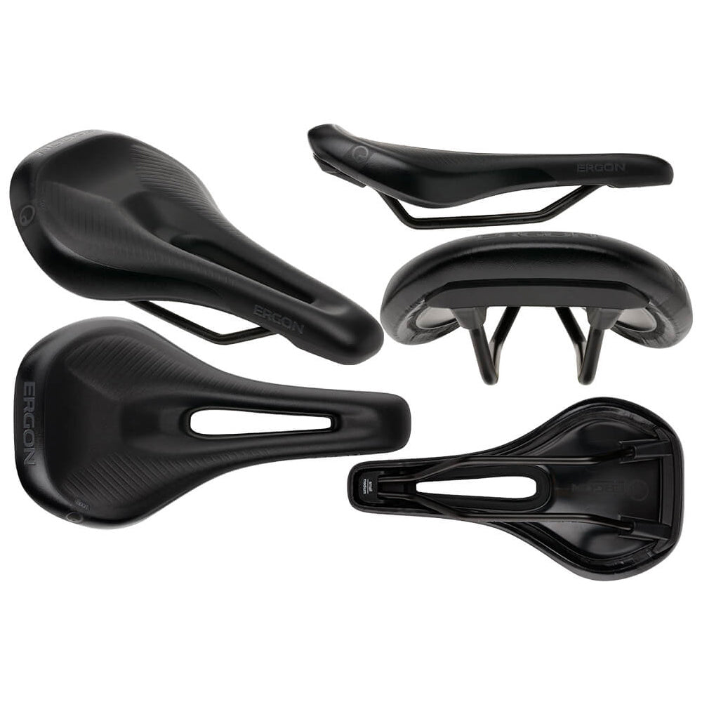 Ergon SM E-Mountain Sport Women's MTB Saddle - Stealth Black - Cr-Mo Rails - M-L 160mm