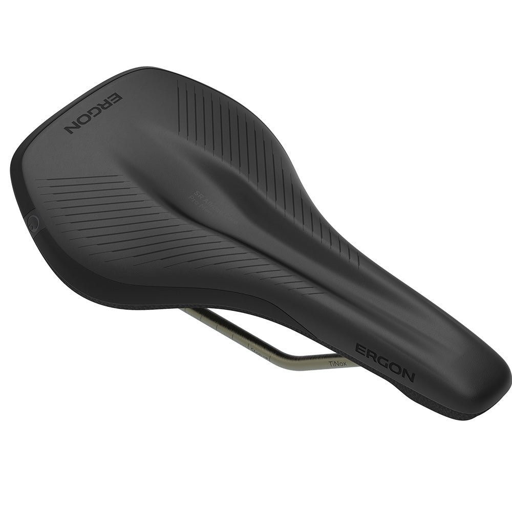 Ergon SR Allroad Core Pro Gravel Saddle - Stealth Black - TiNox Rail - S-M 139mm