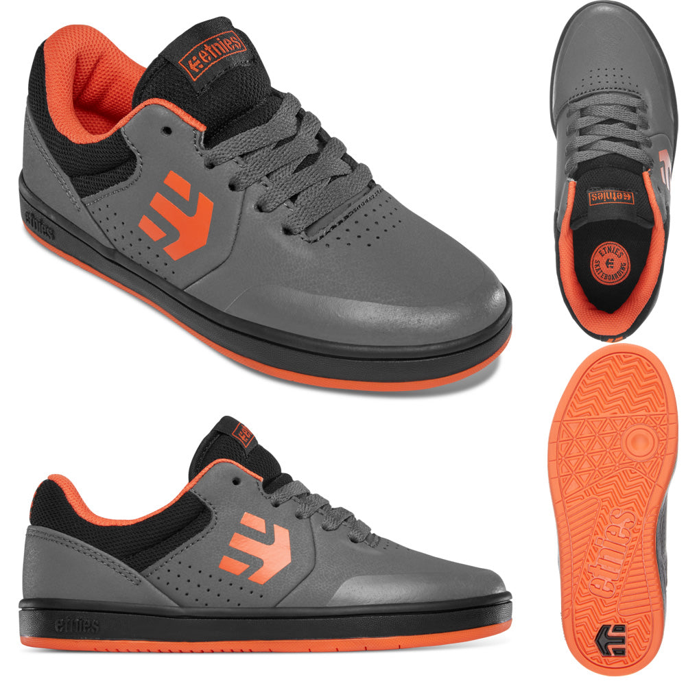 Etnies Marana Kids Flat Shoes - US 1.0 - Grey - Black - Orange