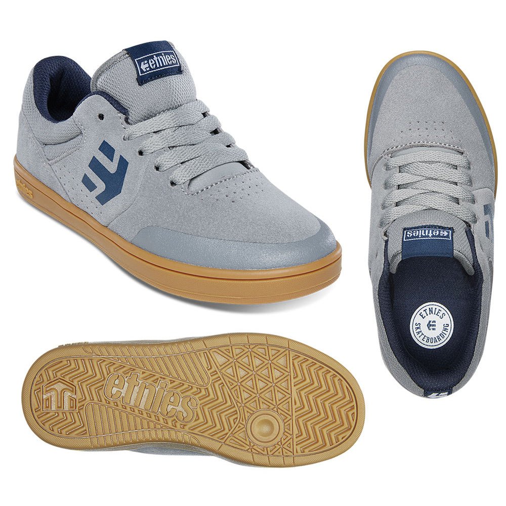 Etnies Marana Kids Flat Shoes - US 1.0 - Grey - Blue - Gum