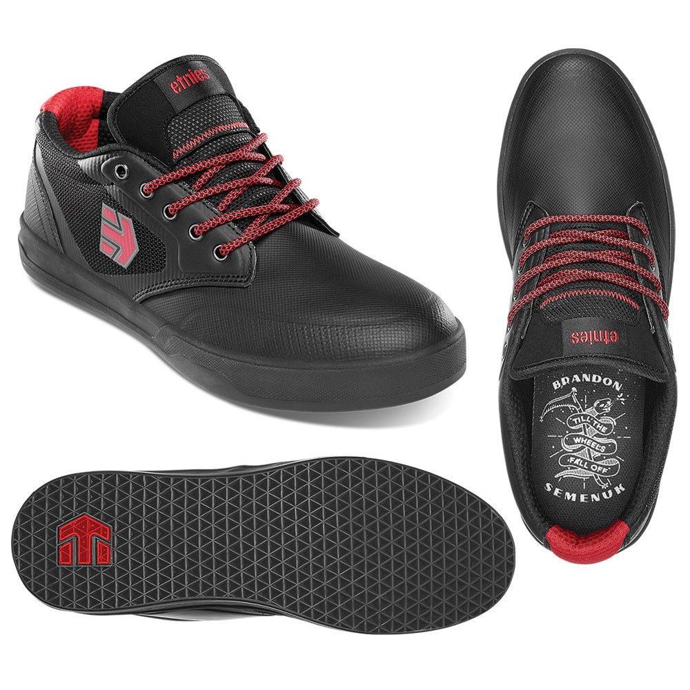 Etnies Semenuk Pro Flat Shoes - US 7.5 - Black - Red