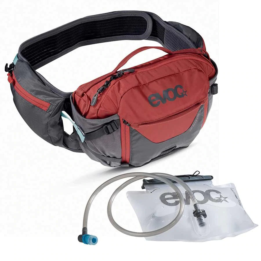 Evoc Hip Pack Pro 3L + 1.5L Bladder Hydration Pack - Carbon Grey Chilli Red