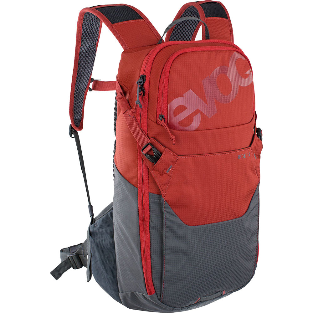 Evoc Ride 12L +2L Bladder Hydration Pack - Chilli Red - Carbon Grey