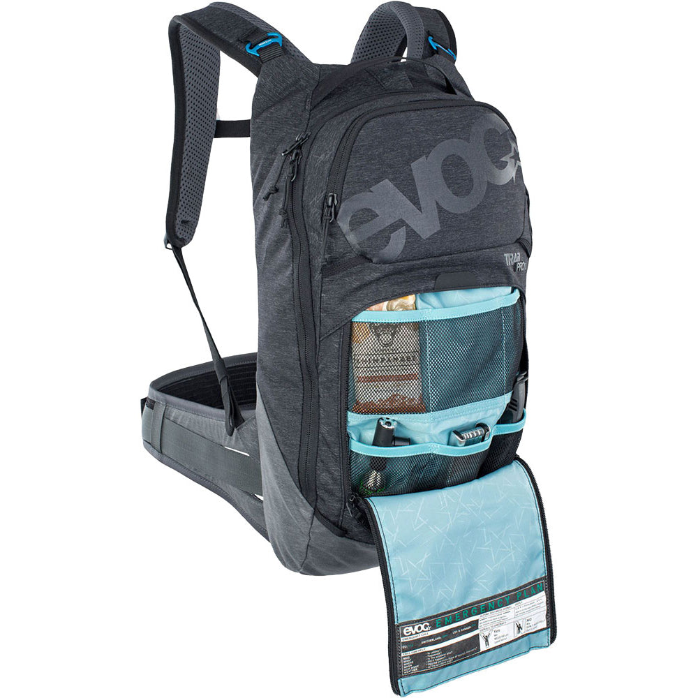 Evoc Trail Pro 10L Back Protector Pack - Black - Carbon Grey