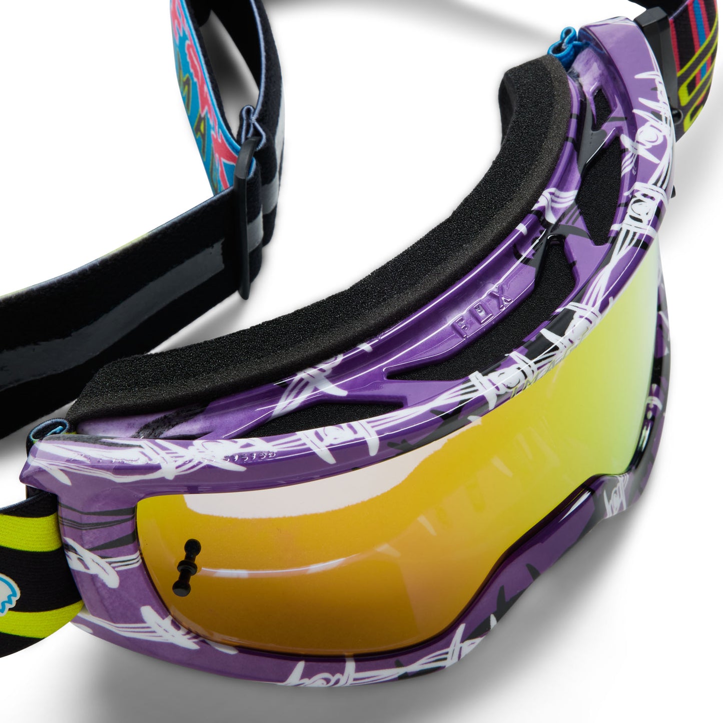 Fox Main Barbed Wire SE Goggles - One Size Fits Most - Purple - Grey Mirror Lens