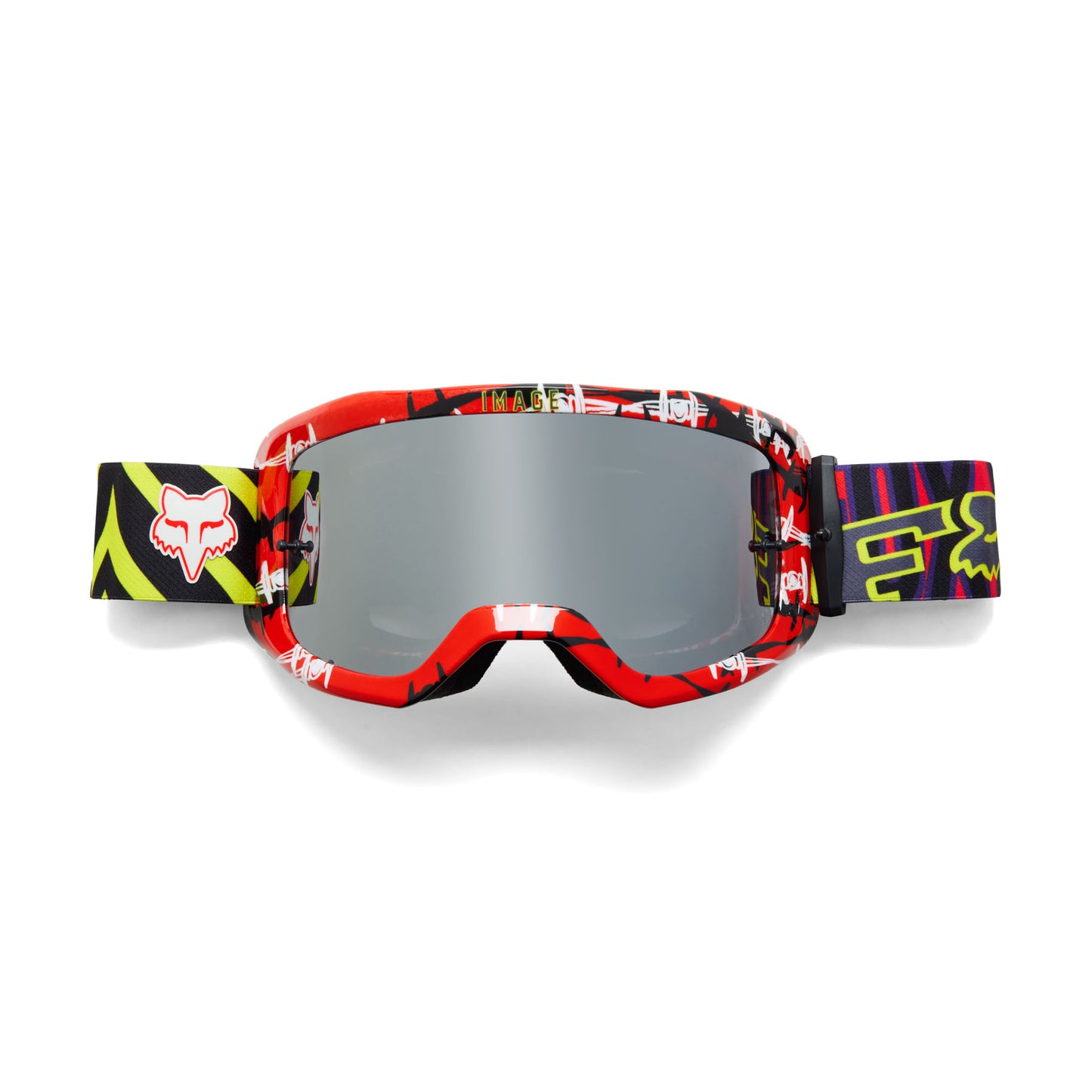 Fox Main Barbed Wire SE Goggles - One Size Fits Most -  Flo Red - Pink Mirror Lens