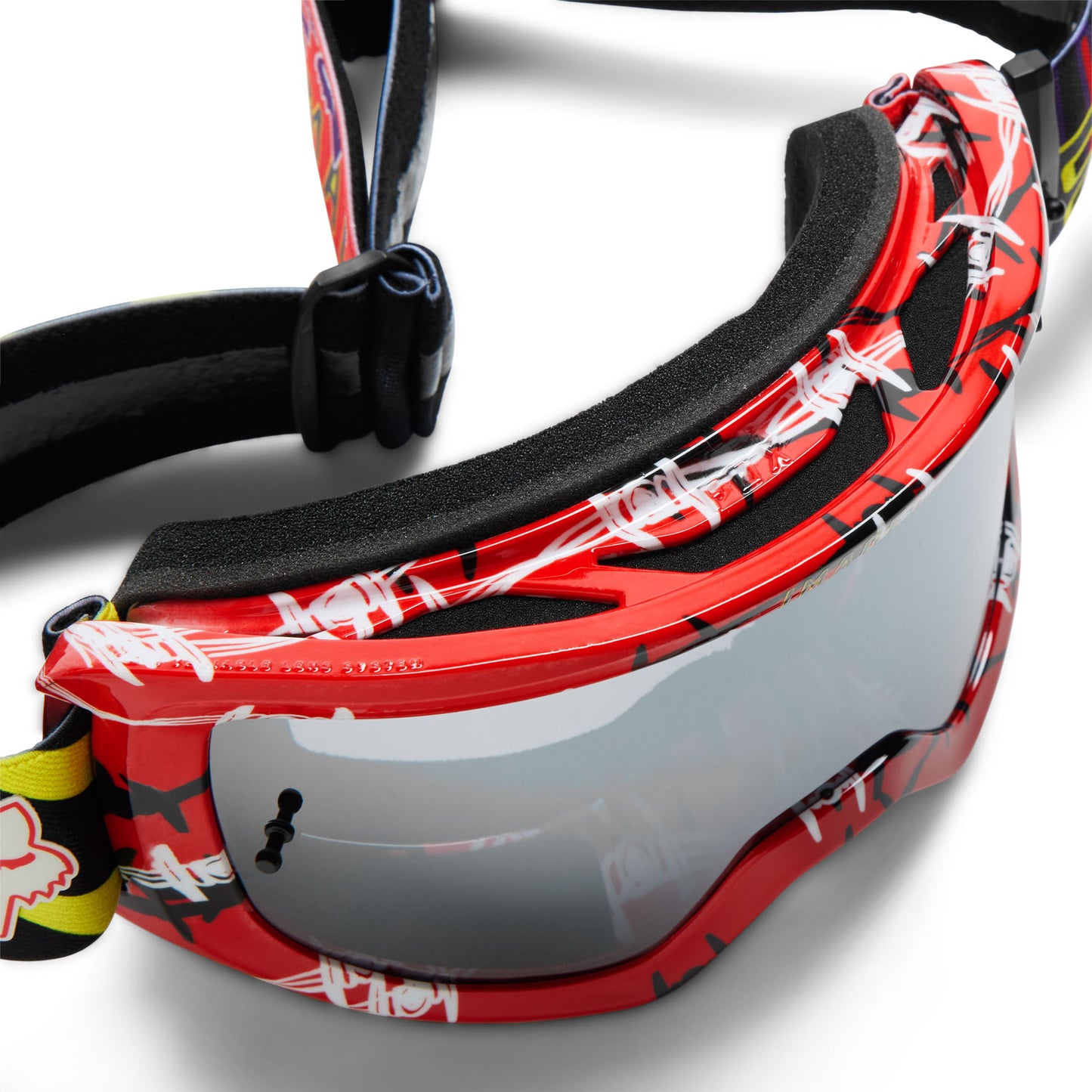 Fox Main Barbed Wire SE Goggles - One Size Fits Most -  Flo Red - Pink Mirror Lens