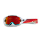 Fox Vue SYZ Goggles - One Size Fits Most - Black - White - Red Mirror Lens