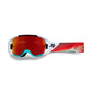 Fox Vue SYZ Goggles - One Size Fits Most -  Black - White - Red Mirror Lens