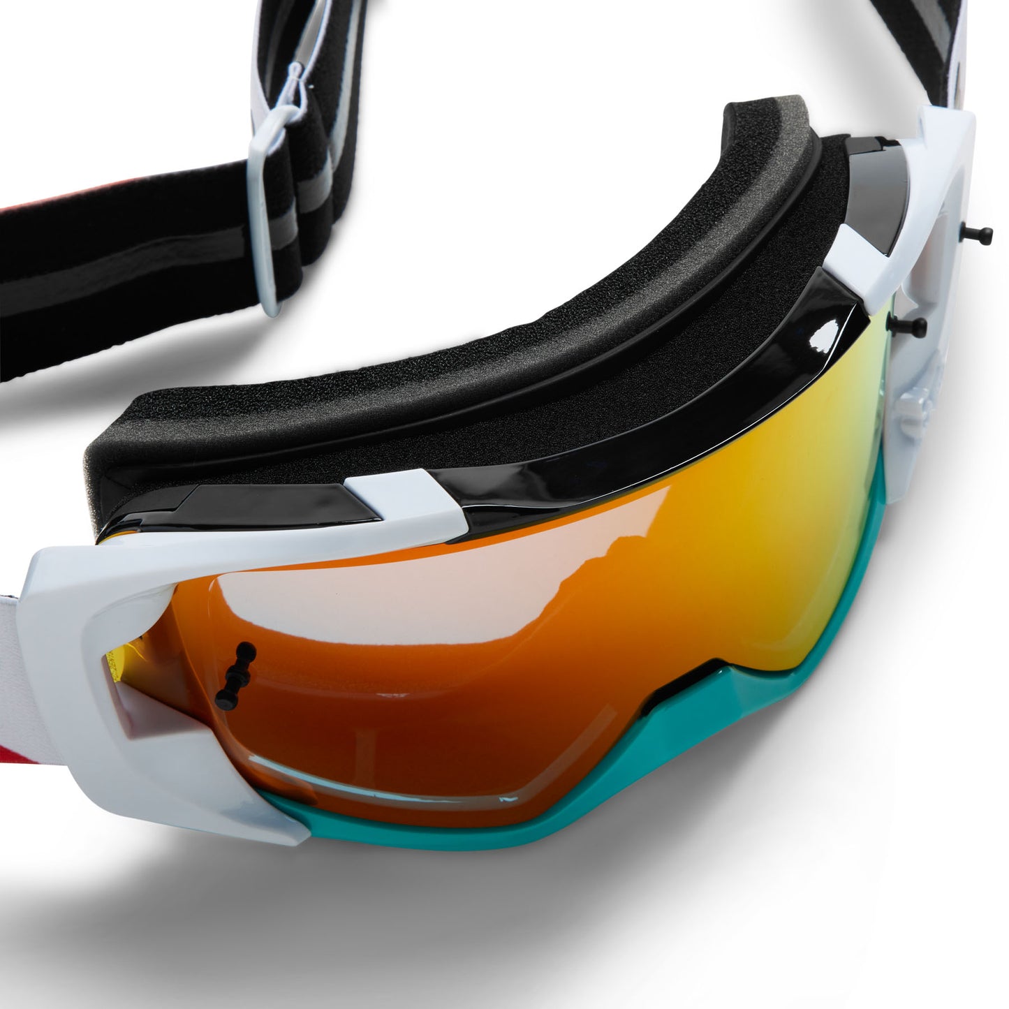 Fox Vue SYZ Goggles - One Size Fits Most -  Black - White - Red Mirror Lens