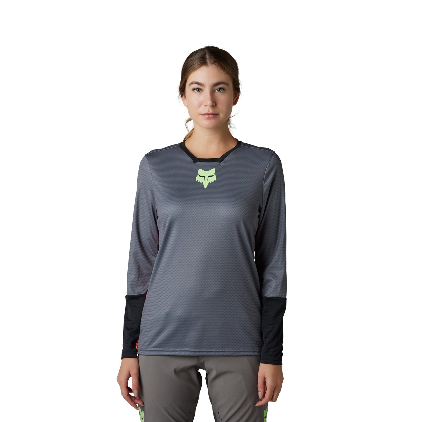 Fox Ranger Women's Defend Race Long Sleeve Jersey - Women's L - Pewter