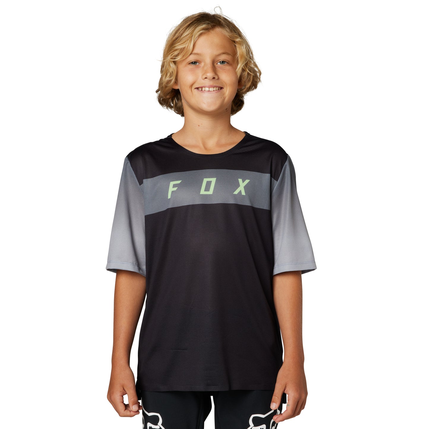 Fox Flexair Youth Short Sleeve Jersey - Youth M - Black