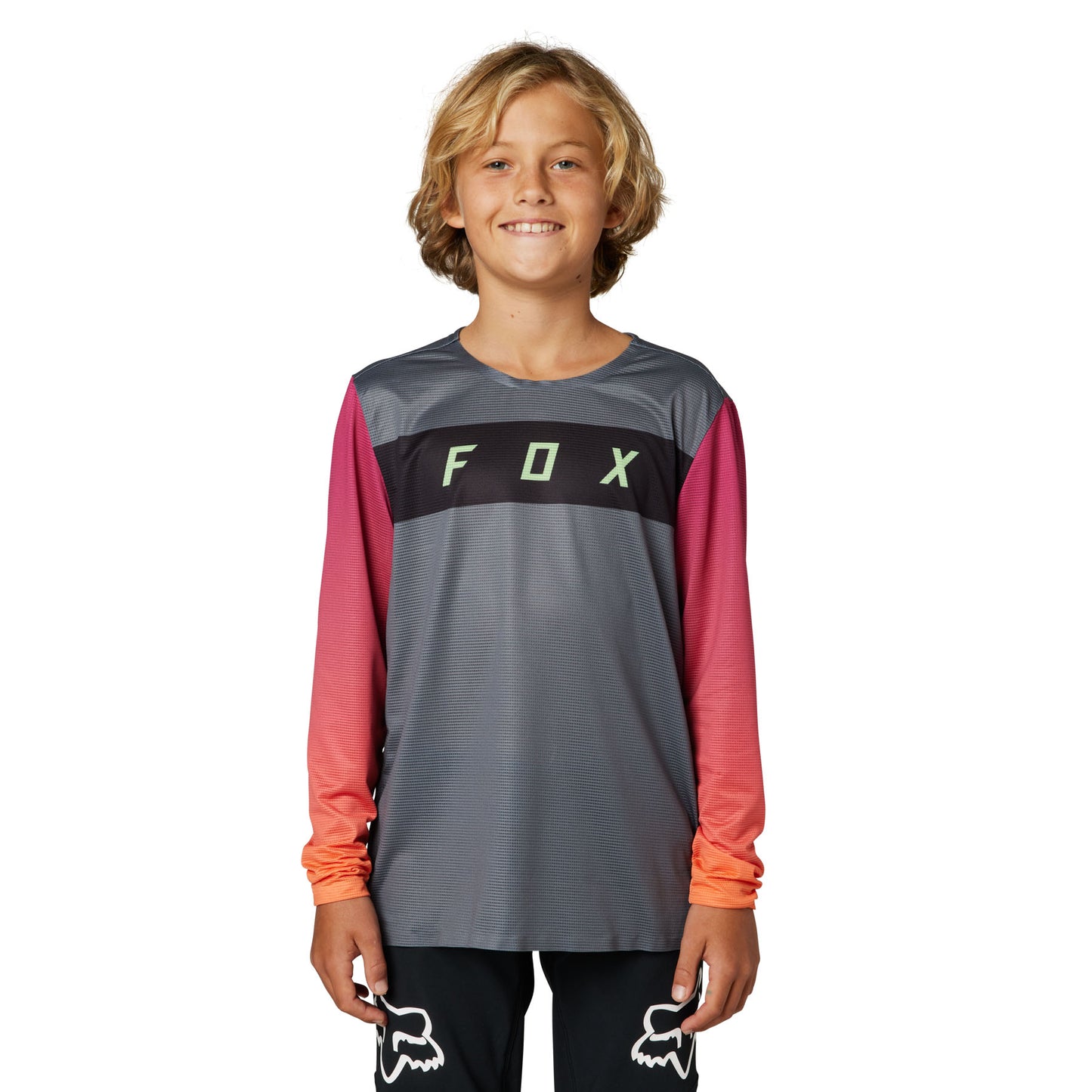 Fox Flexair Youth Long Sleeve Jersey - Youth XL - Pewter