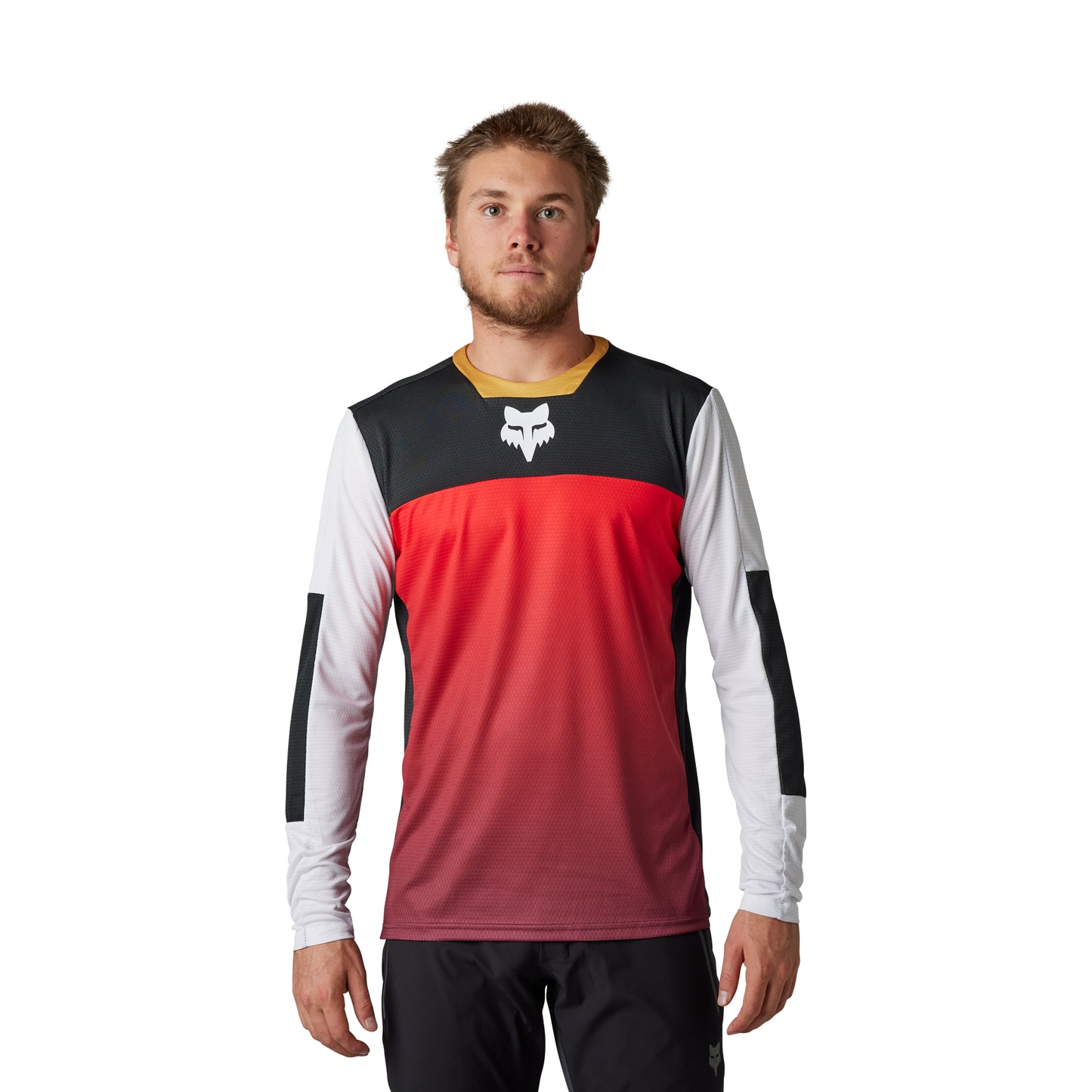 Fox Defend Aurora Long Sleeve Jersey - L - Black - White