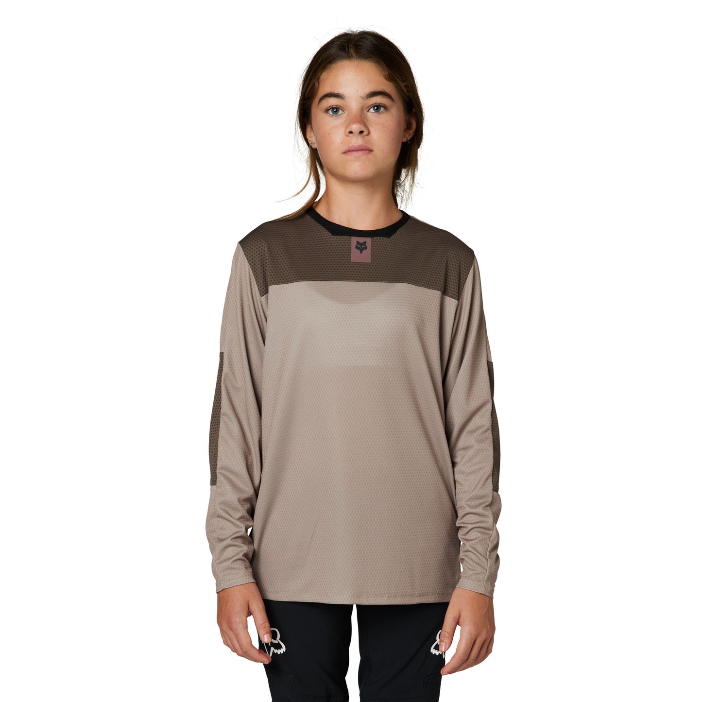 Fox Ranger Defend Youth Long Sleeve Jersey - Youth L - Mocha