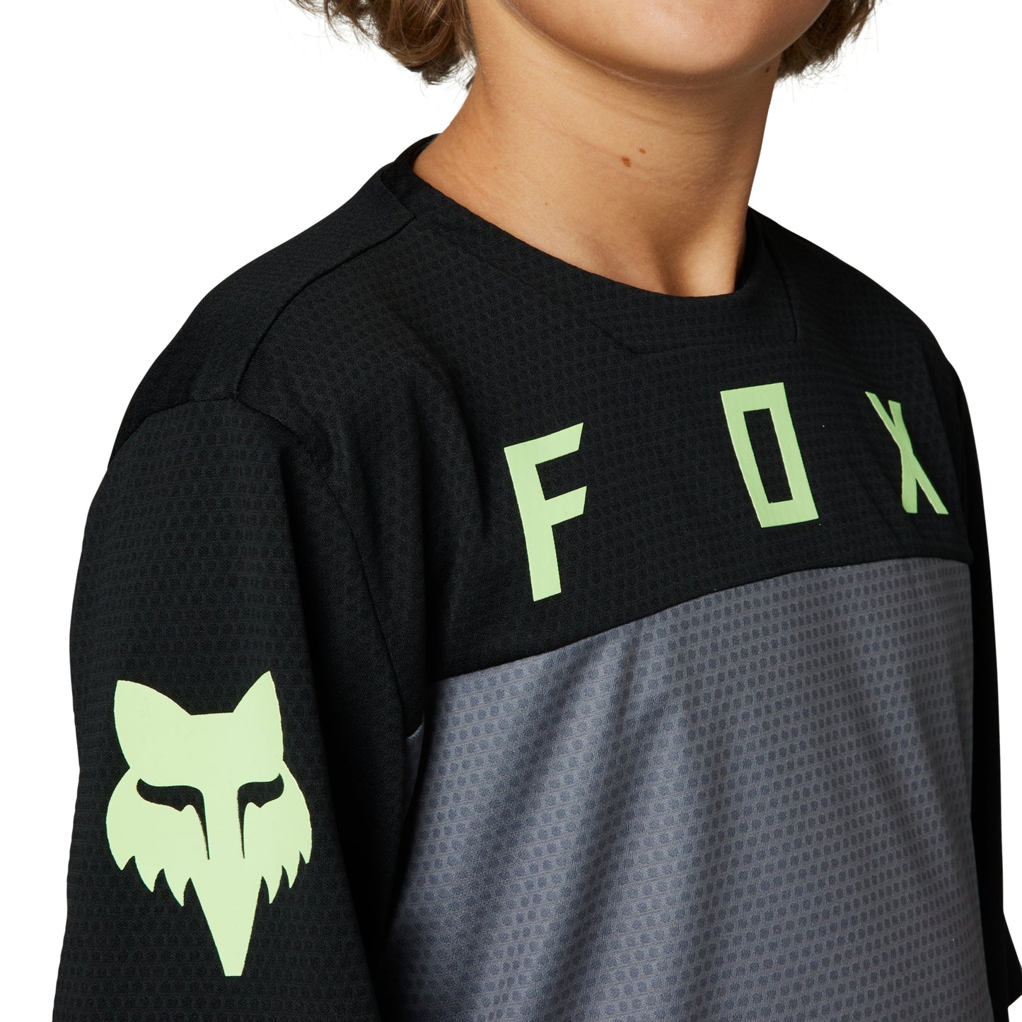 Fox Ranger Defend Race Youth Short Sleeve Jersey - Youth L - Black