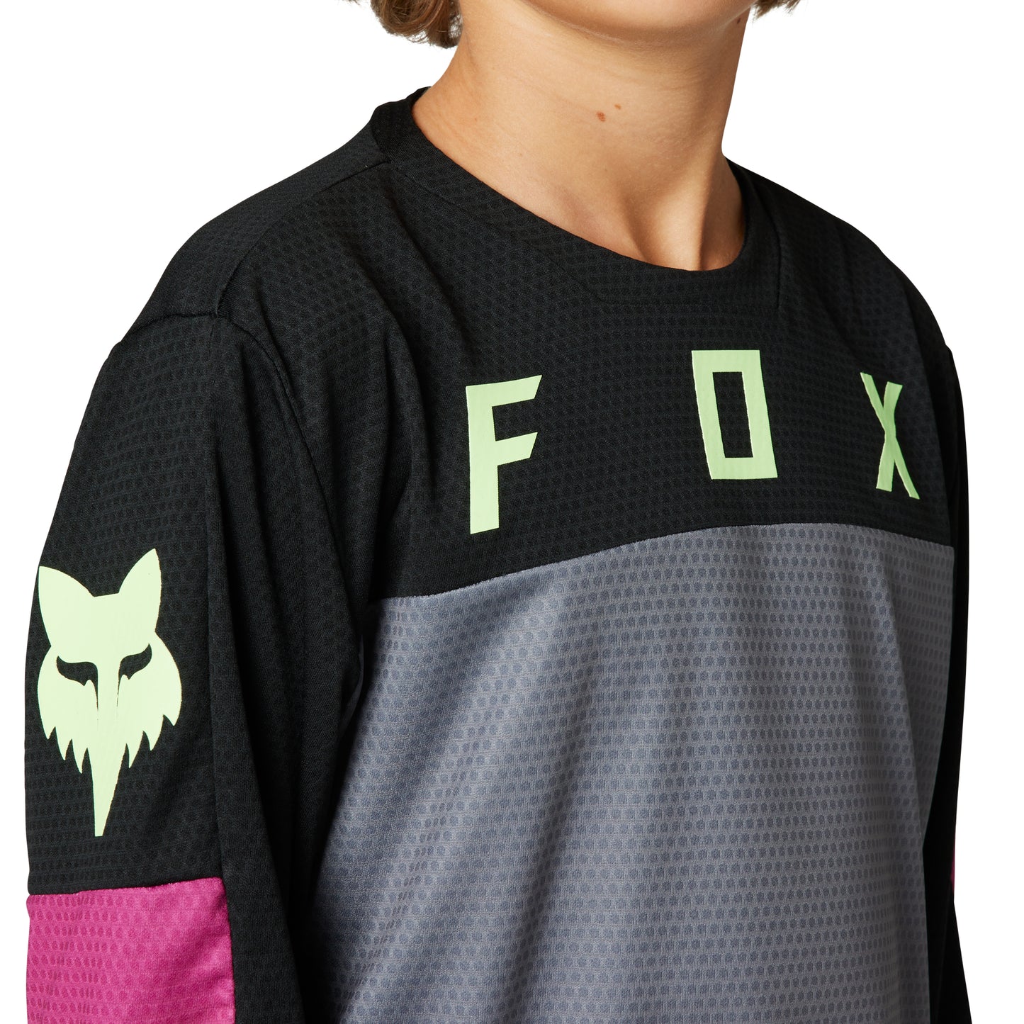 Fox Ranger Defend Race Youth Long Sleeve Jersey - Youth M - Black