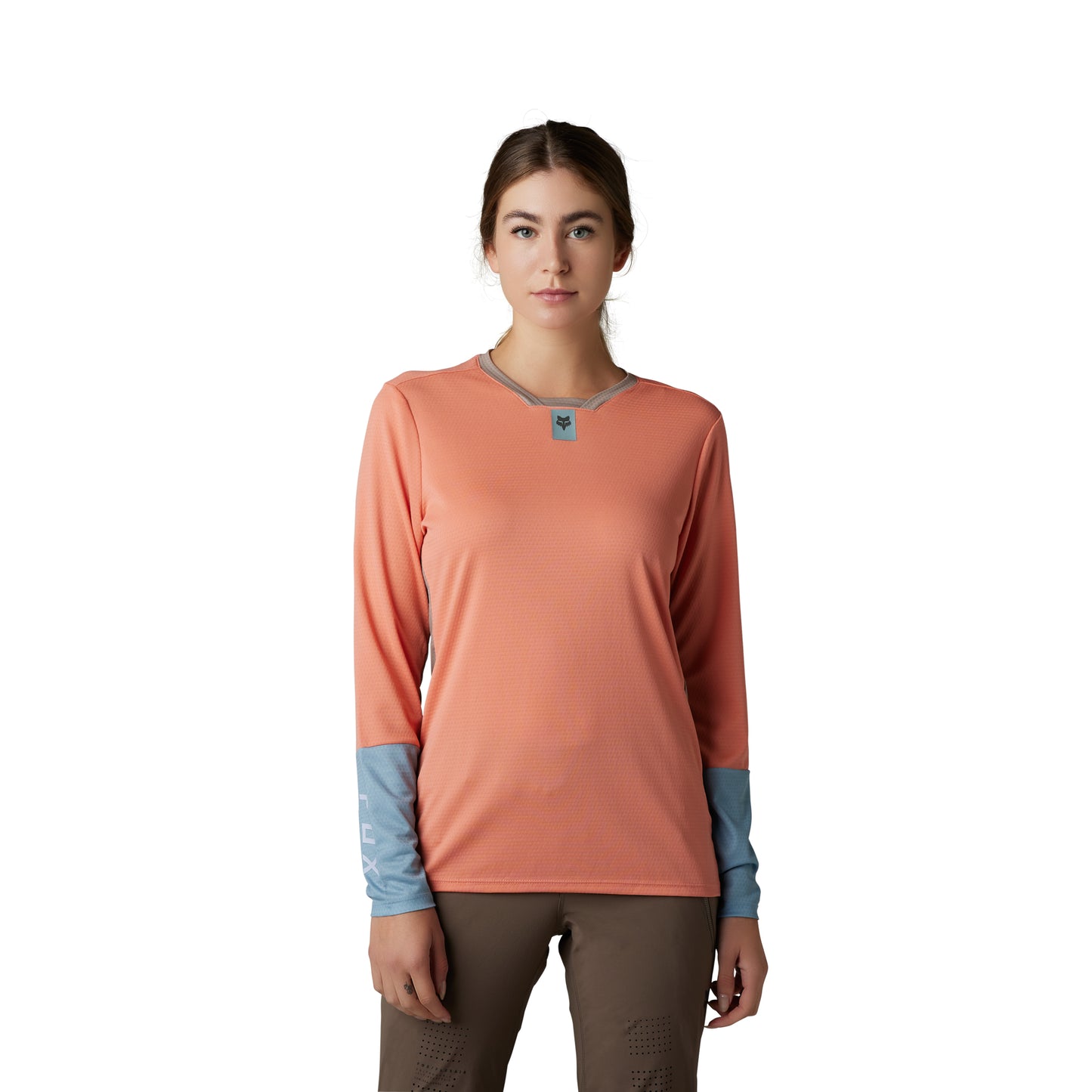 Fox Ranger Women's Defend Long Sleeve Jersey - Women's XL - Salmon