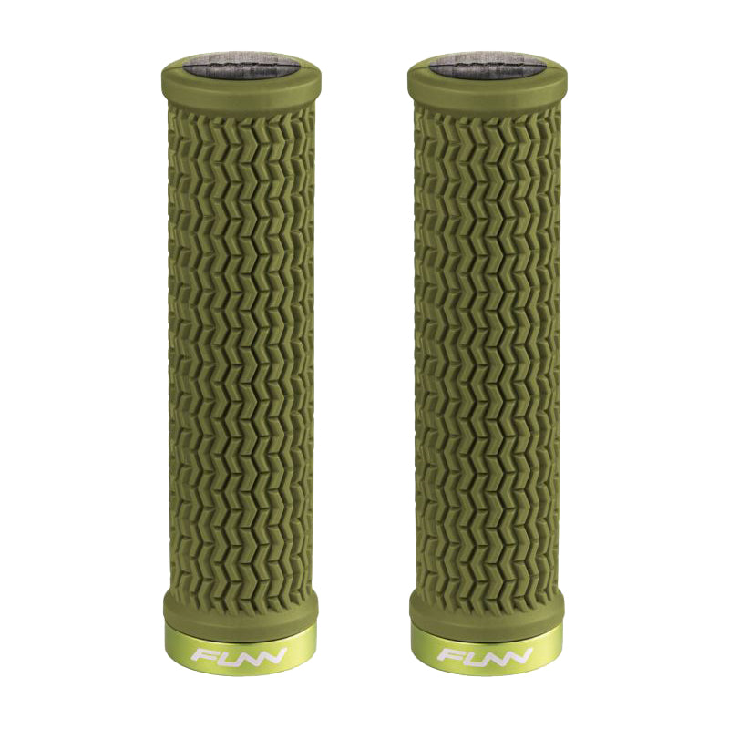 FUNN Holeshot Lock On Grips - Olive Green
