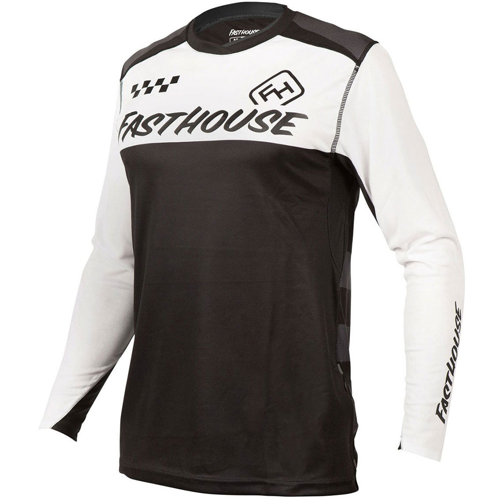 Fasthouse Alloy Block Long Sleeve Jersey - S - White - Black