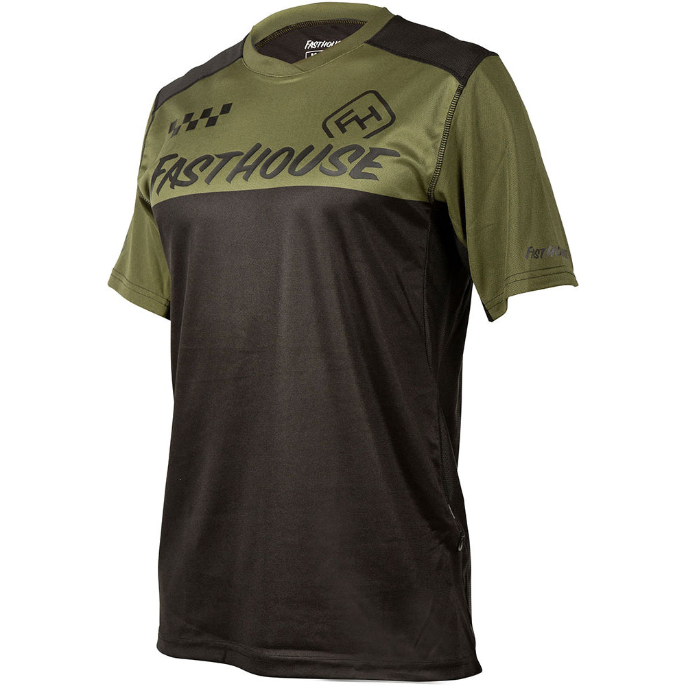 Fasthouse Alloy Block Short Sleeve Jersey - 2XL - Olive - Black