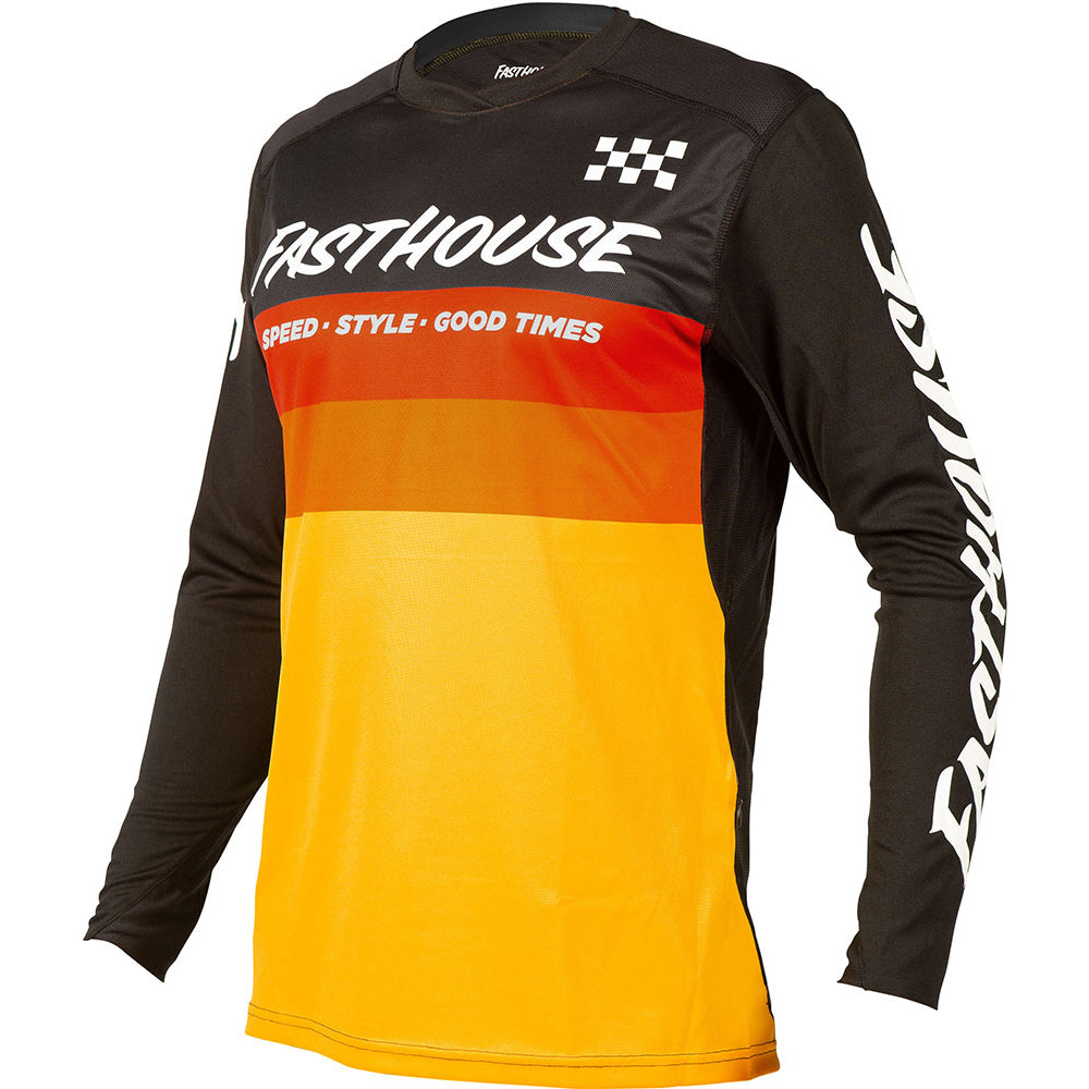 Fasthouse Alloy Kilo Youth Long Sleeve Jersey - Youth M - Black - Yellow