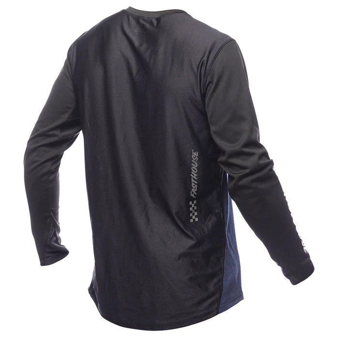 Fasthouse Alloy Mesa Long Sleeve Jersey - L - Heather Red - Navy