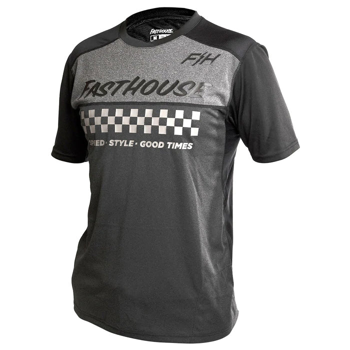 Fasthouse Alloy Mesa Short Sleeve Jersey - M - Heather Charcoal - Black