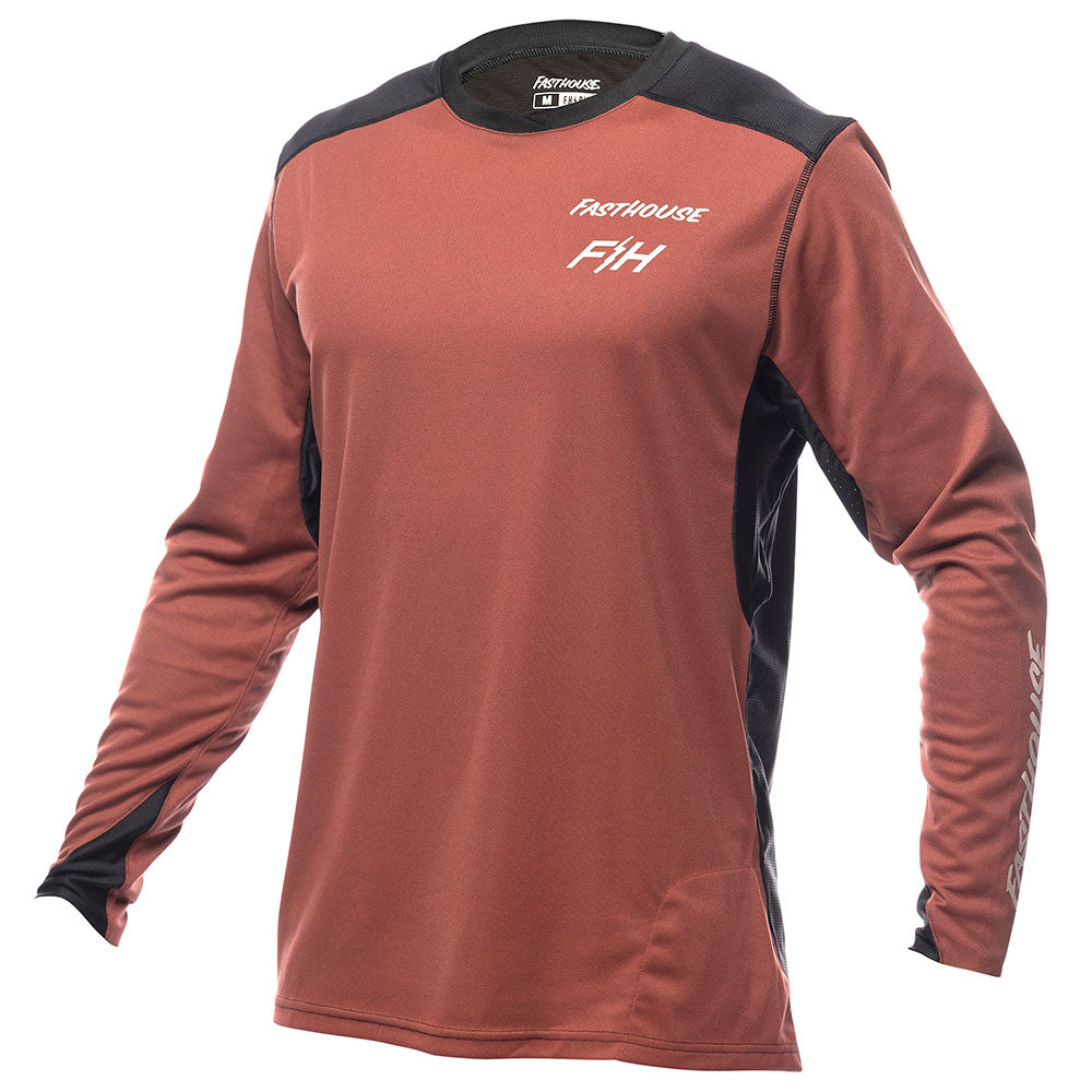 Fasthouse Alloy Rally Youth Long Sleeve Jersey - Youth L - Clay - Black