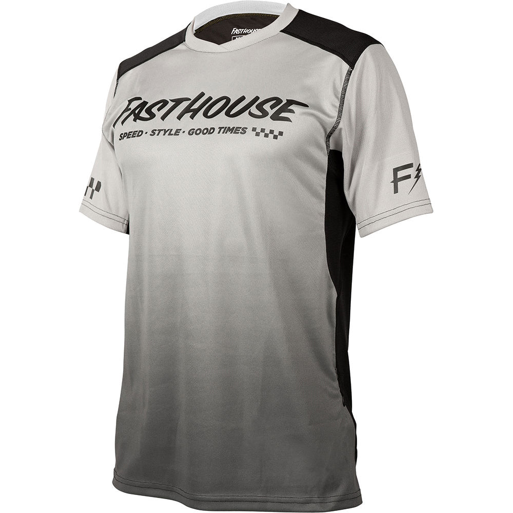 Fasthouse Alloy Slade Youth Short Sleeve Jersey - Youth M - Grey - Black