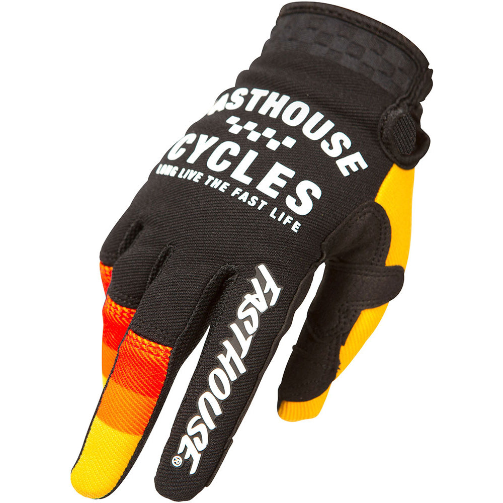 Fasthouse Speed Style Pacer Youth Gloves - Youth M - Black - Yellow