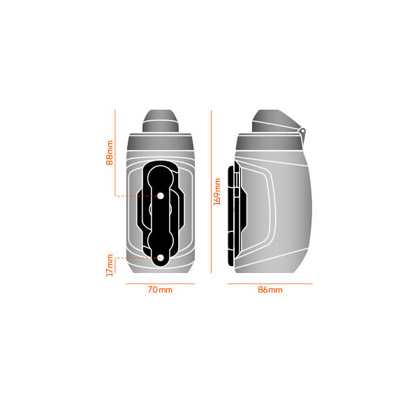 Fidlock Twist Bottle and Bike Mount - Transparent Black - 450ml