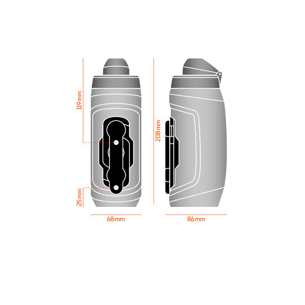 Fidlock Twist Bottle and Bike Mount - Transparent Black - 590ml