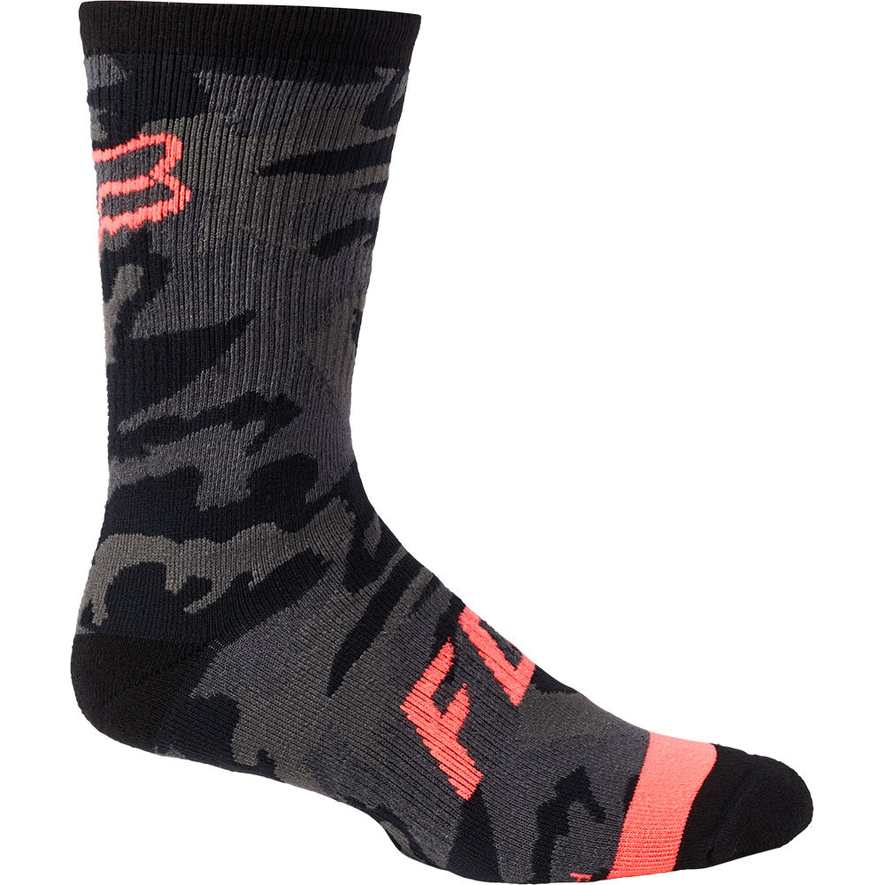 Fox 8" Defend Socks - L/XL - Black Camo