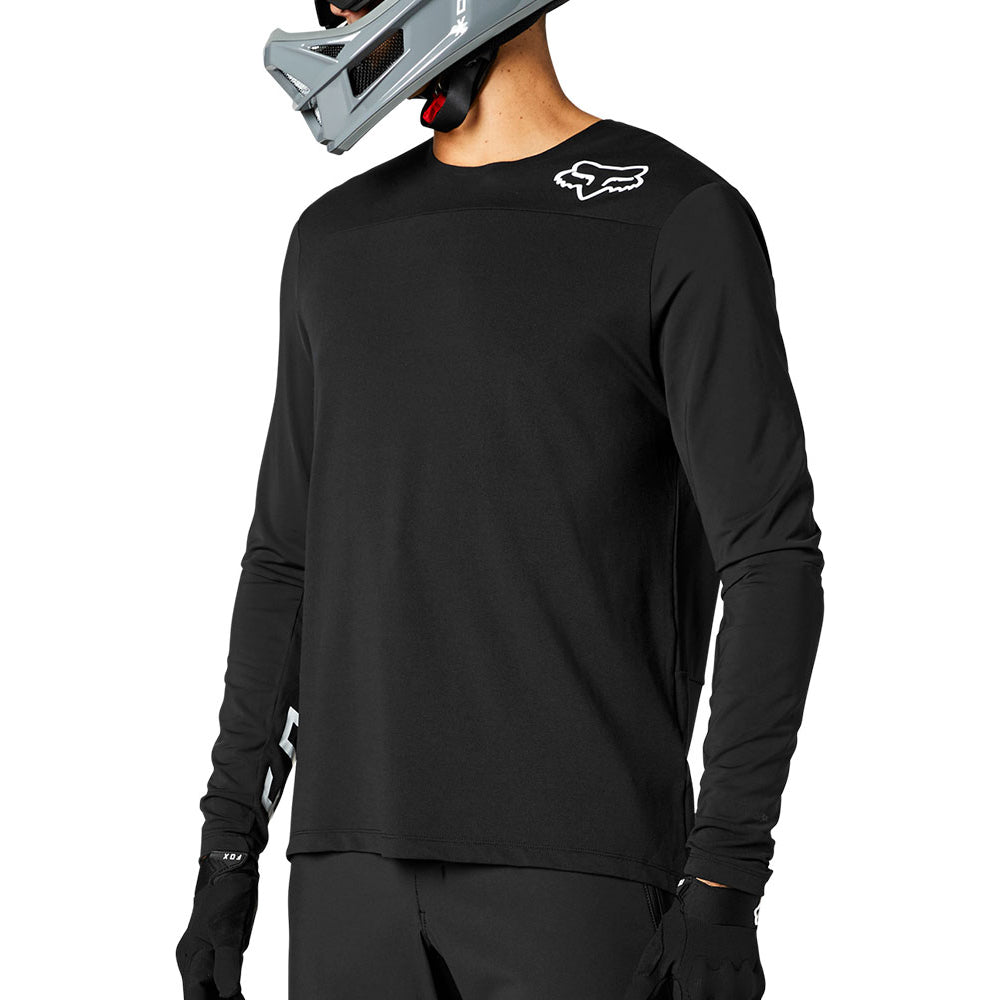 Fox Defend Delta Long Sleeve Jersey - S - Black - Black