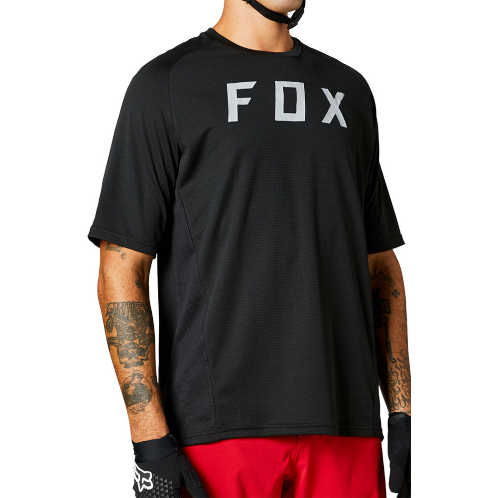 Fox Defend Short Sleeve Jersey - 2XL - Black - Text