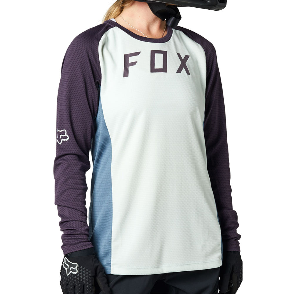Fox Defend Women's Long Sleeve Jersey - XS - Cool Grey
