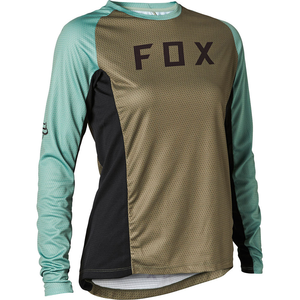 Fox Defend Women's Long Sleeve Jersey - S - Olive Green