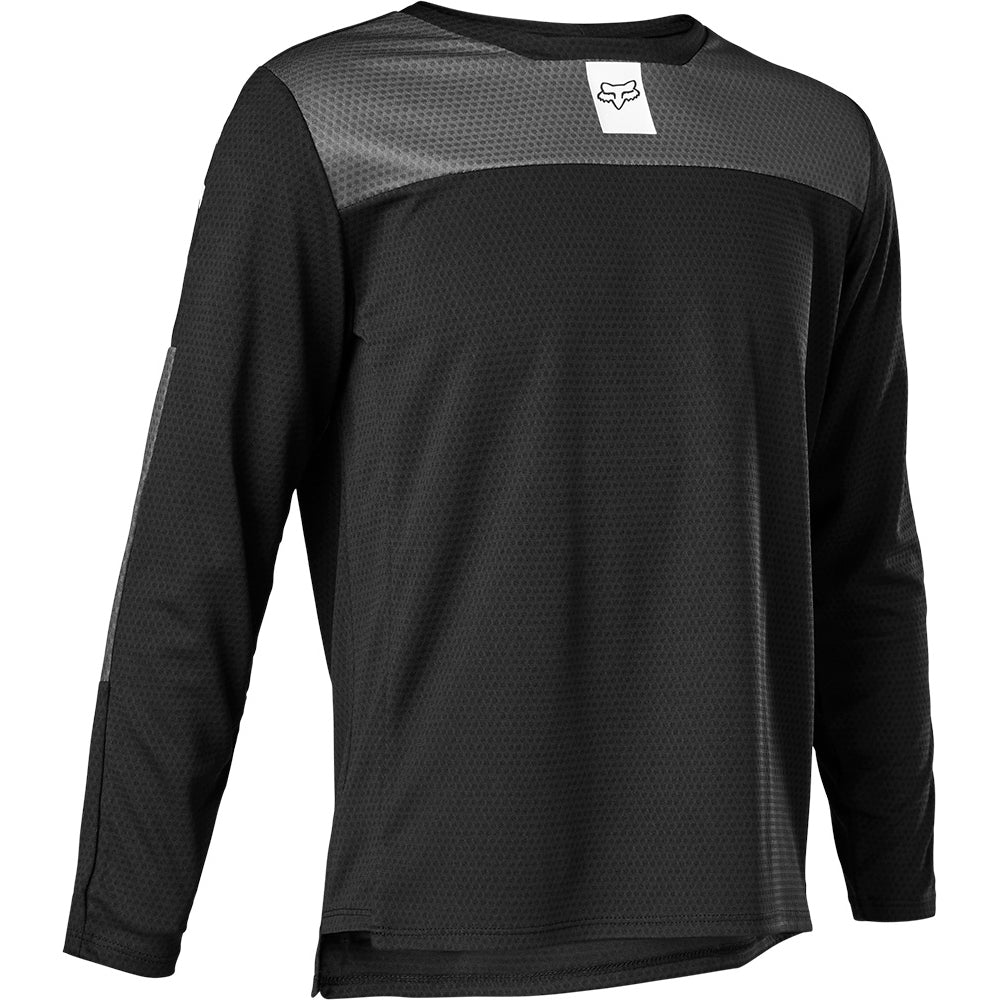 Fox Youth Defend Long Sleeve Jersey - M - Black