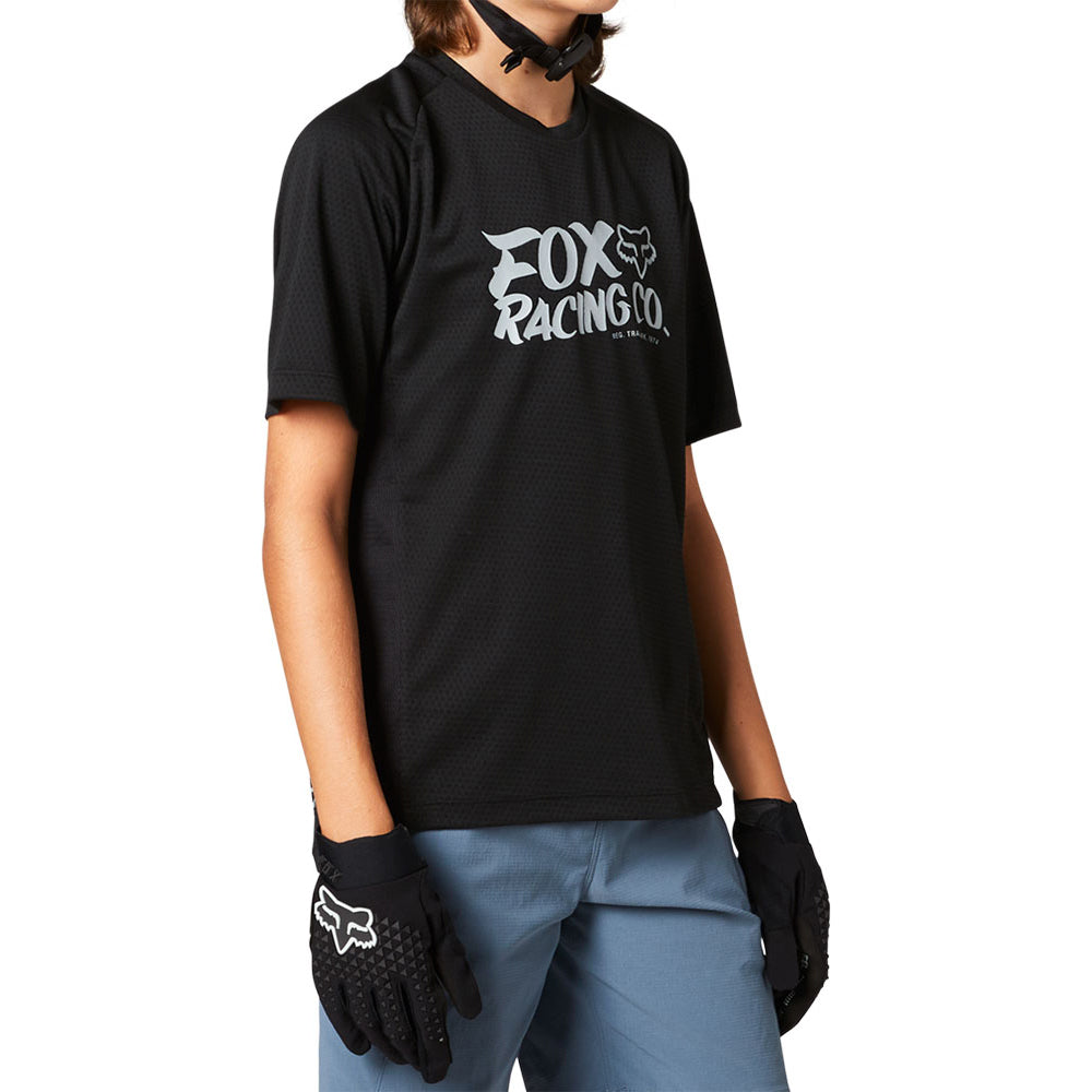 Fox Defend Youth Short Sleeve Jersey - L - Black