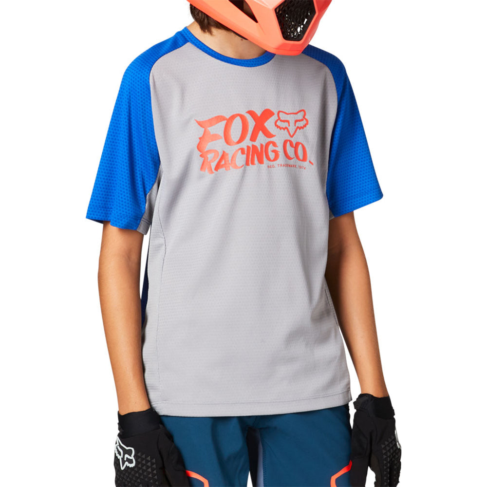 Fox Defend Youth Short Sleeve Jersey - XL - Steel Grey